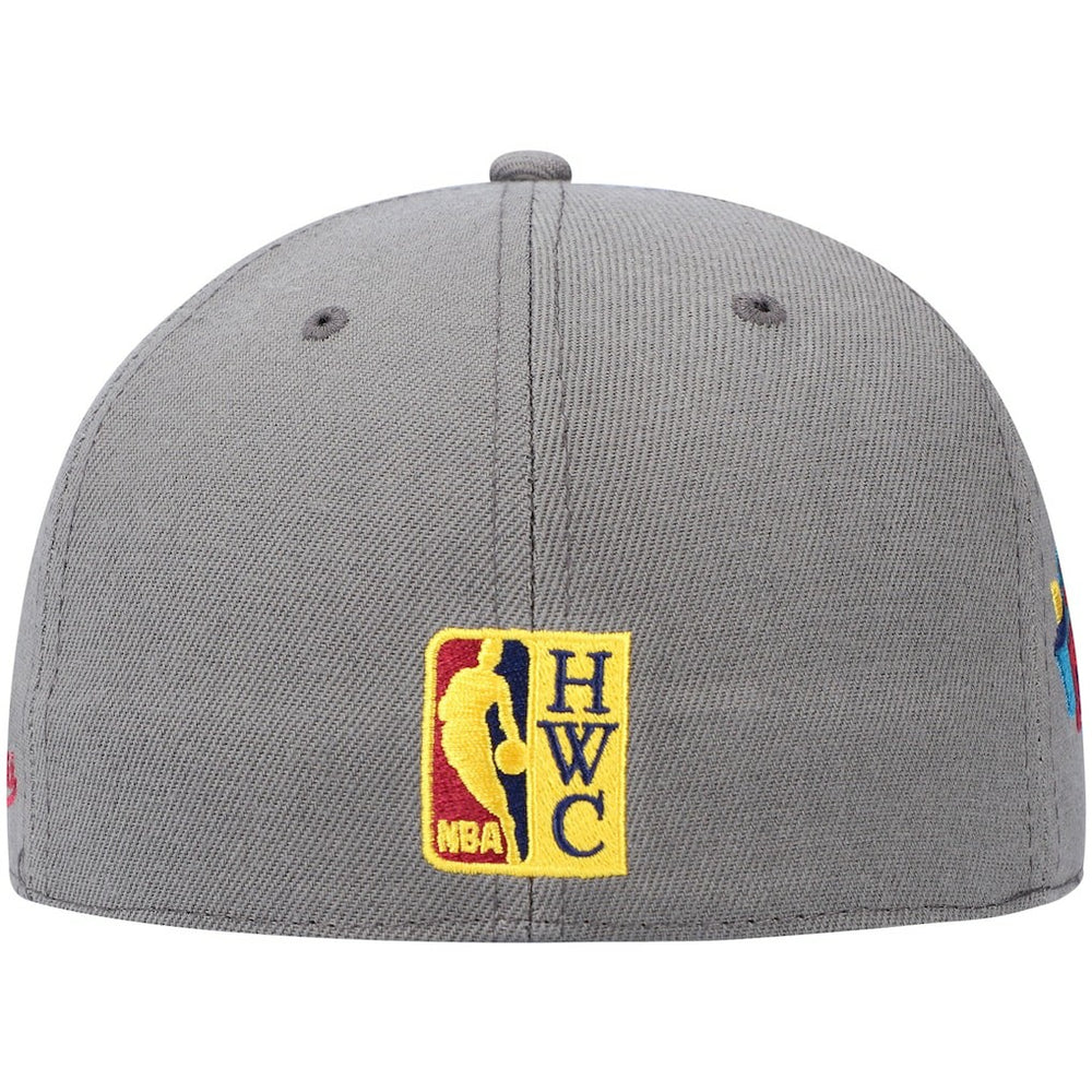 Mitchell & Ness - Philadelphia 76ers Hardwood Classics 60th Anniversary Carbon Cabernet Fitted Hat - Charcoal