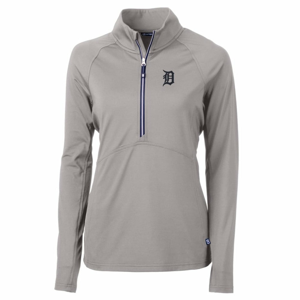 Detroit Tigers Cutter & Buck Women's Adapt Eco Knit Stretch Half-Zip Pullover Top Sale