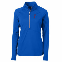 Philadelphia Phillies Cutter & Buck Women's Adapt Eco Knit Stretch Half-Zip Pullover Top On Sale
