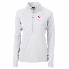 Philadelphia Phillies Cutter & Buck Women's Adapt Eco Knit Stretch Half-Zip Pullover Top Sale