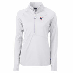 Chicago Cubs Cutter & Buck Women's Adapt Eco Knit Stretch Half-Zip Pullover Top Clearance