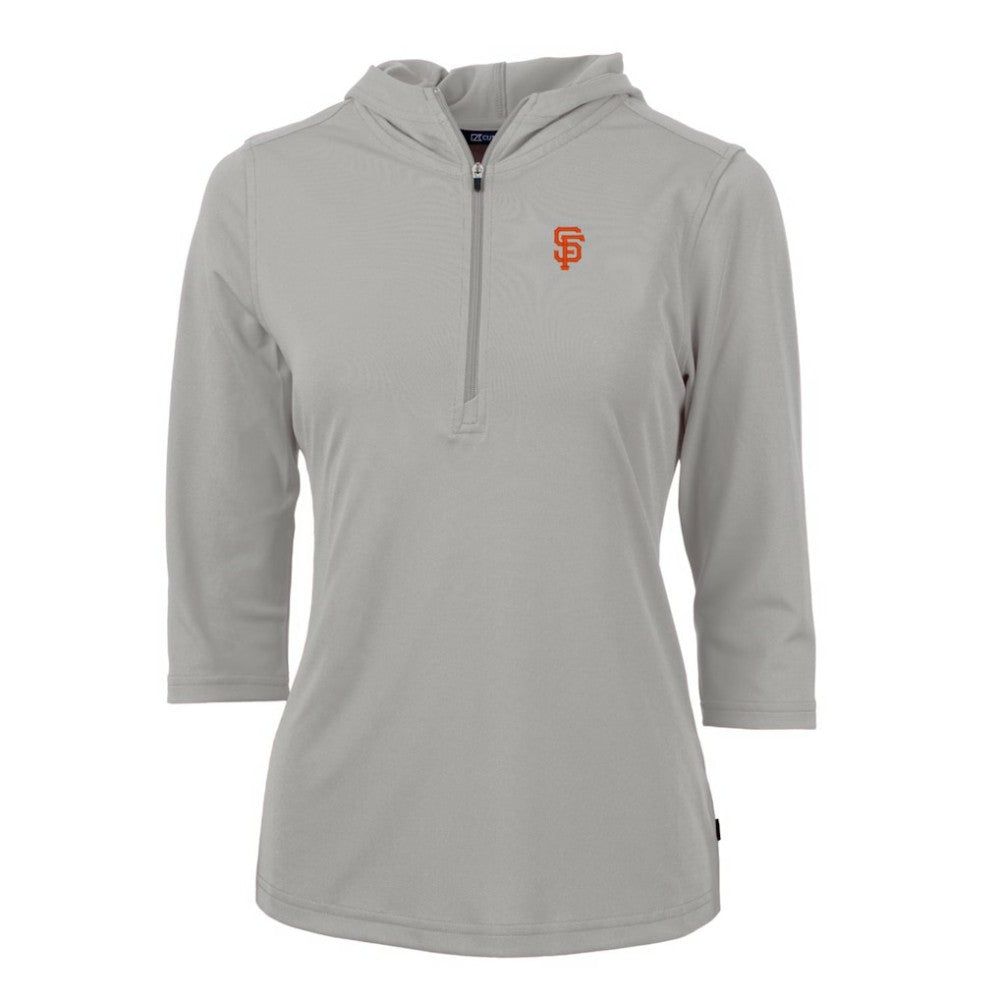 San Francisco Giants Cutter & Buck Women's Virtue Eco Pique 3/4 Sleeve Half-Zip Pullover Hoodie Online