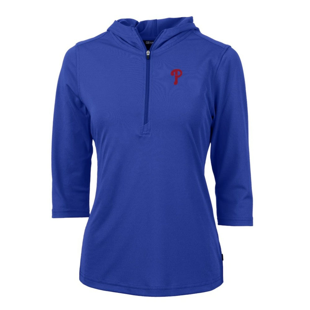 Philadelphia Phillies Cutter & Buck Women's Virtue Eco Pique 3/4 Sleeve Half-Zip Pullover Hoodie Near Me