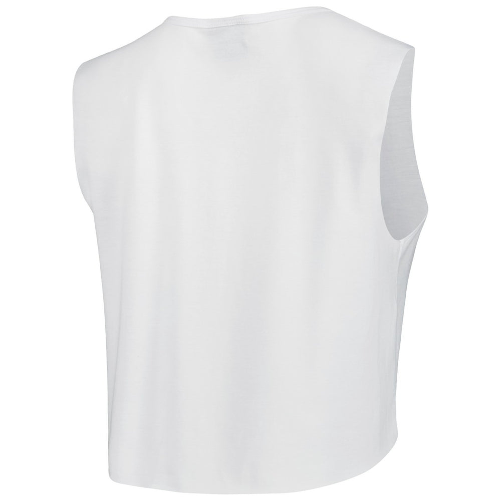 Tampa Bay Buccaneers Cuce Women's Sequin Tri-Blend Cropped Tank Top White - NFL