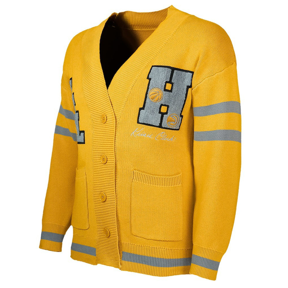 NBA - Atlanta Hawks NBA x Keiser Clark No Caller ID Button-Up Cardigan - Yellow/Gray