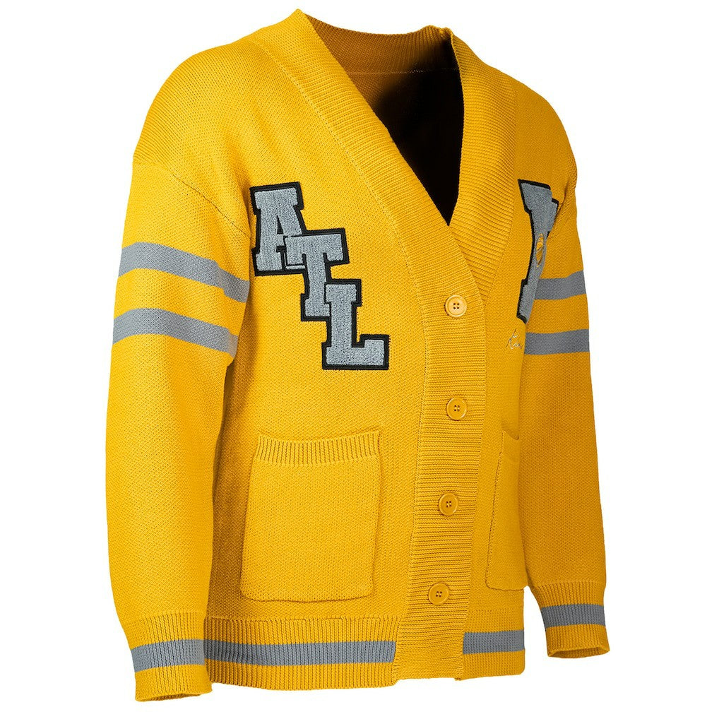 NBA - Atlanta Hawks NBA x Keiser Clark No Caller ID Button-Up Cardigan - Yellow/Gray