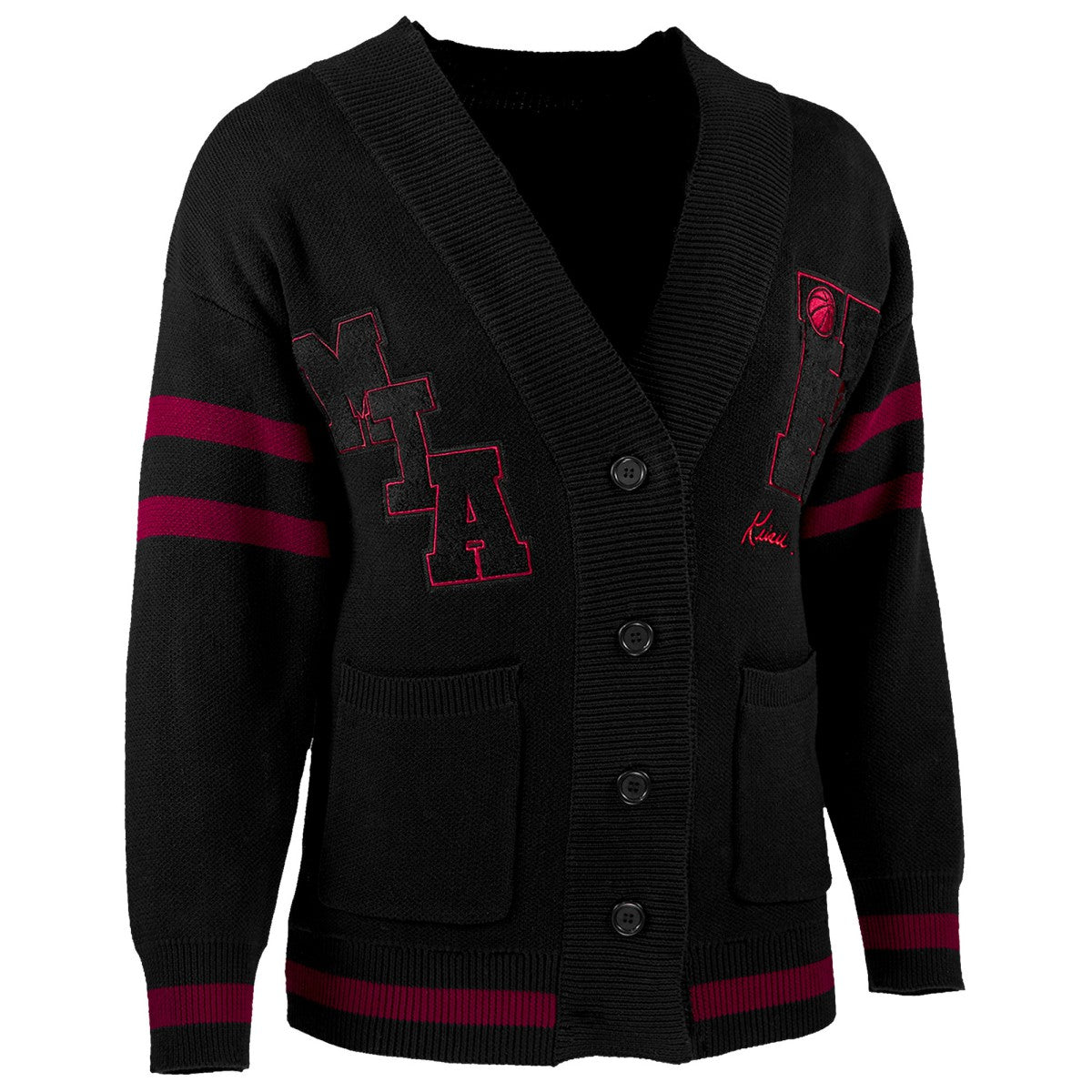 NBA - Miami Heat NBA x Keiser Clark No Caller ID Button-Up Cardigan - Black/Red