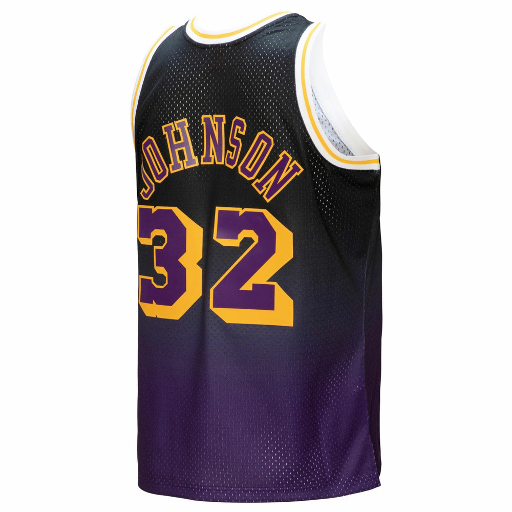 Mitchell & Ness - Magic Johnson Los Angeles Lakers 1984/85 Hardwood Classics Fadeaway Swingman Player Jersey - Purple/Black