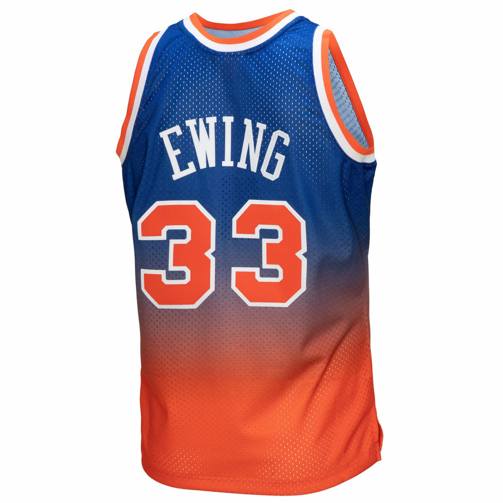 Mitchell & Ness - Patrick Ewing New York Knicks 1991/92 Hardwood Classics Fadeaway Swingman Player Jersey - Orange/Royal