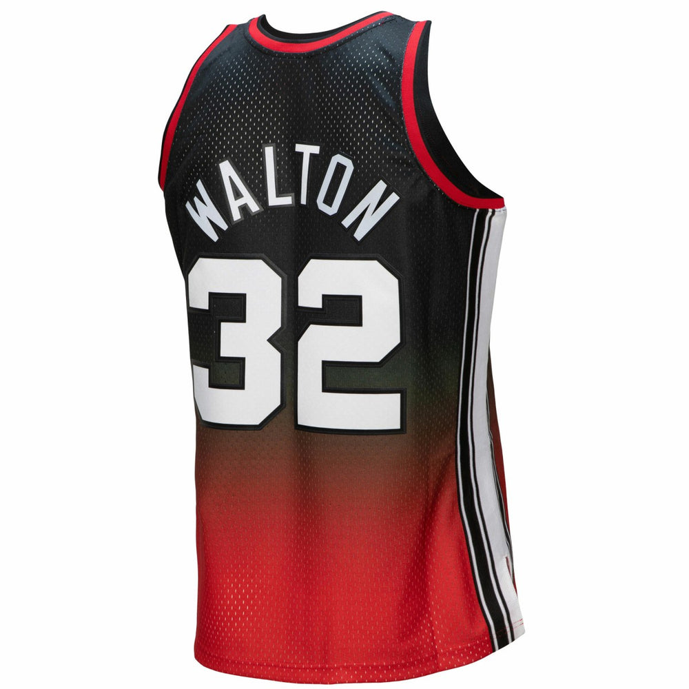 Mitchell & Ness - Bill Walton Portland Trail Blazers 1976/77 Hardwood Classics Fadeaway Swingman Player Jersey - Red/Black
