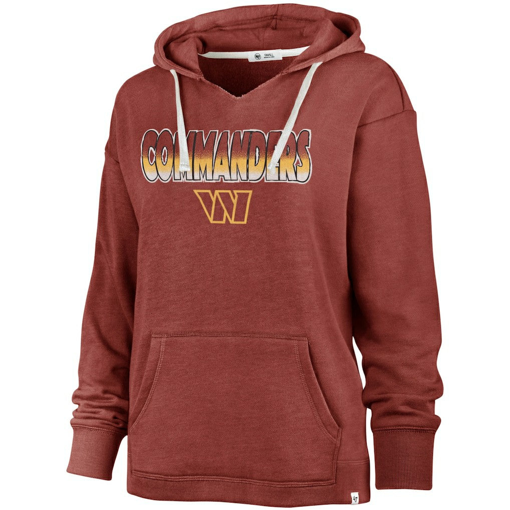 Washington Commanders '47 Women's Color Rise Kennedy Pullover V-Neck Hoodie Heathered Burgundy - 47 brand