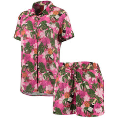 NBA - Chicago Bulls Lusso Women's Finley-Frankie Party Top & Shorts Set - Pink