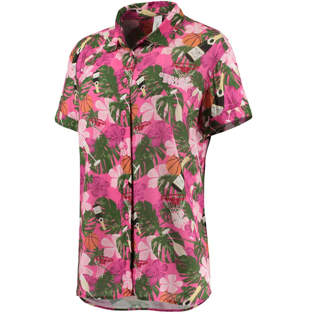 NBA - Chicago Bulls Lusso Women's Finley-Frankie Party Top & Shorts Set - Pink