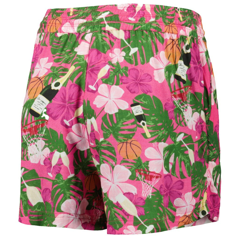 NBA - Golden State Warriors Lusso Women's Finley-Frankie Party Top & Shorts Set - Pink
