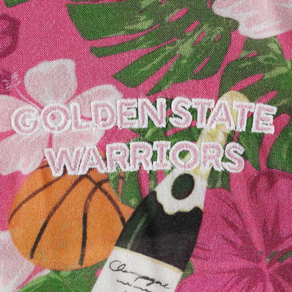 NBA - Golden State Warriors Lusso Women's Finley-Frankie Party Top & Shorts Set - Pink