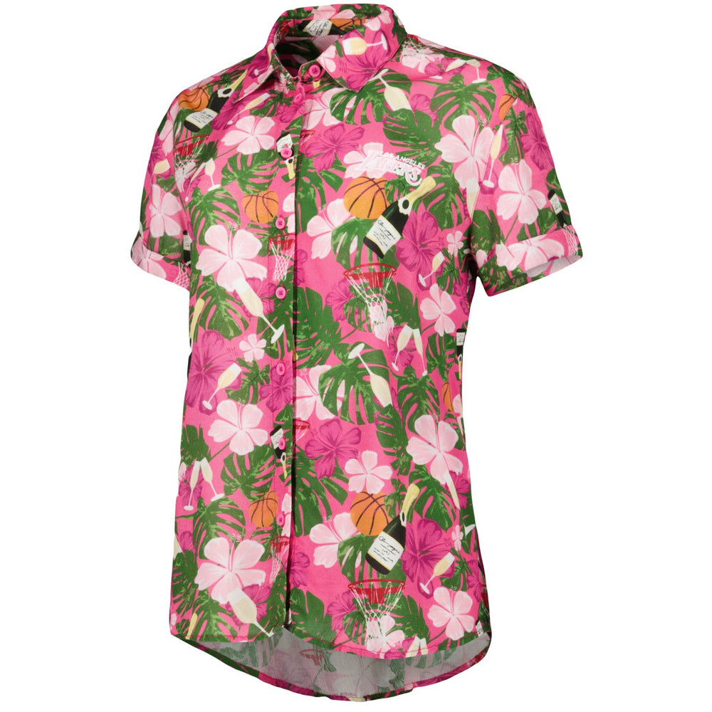 NBA - Los Angeles Lakers Lusso Women's Finley-Frankie Party Top & Shorts Set - Pink