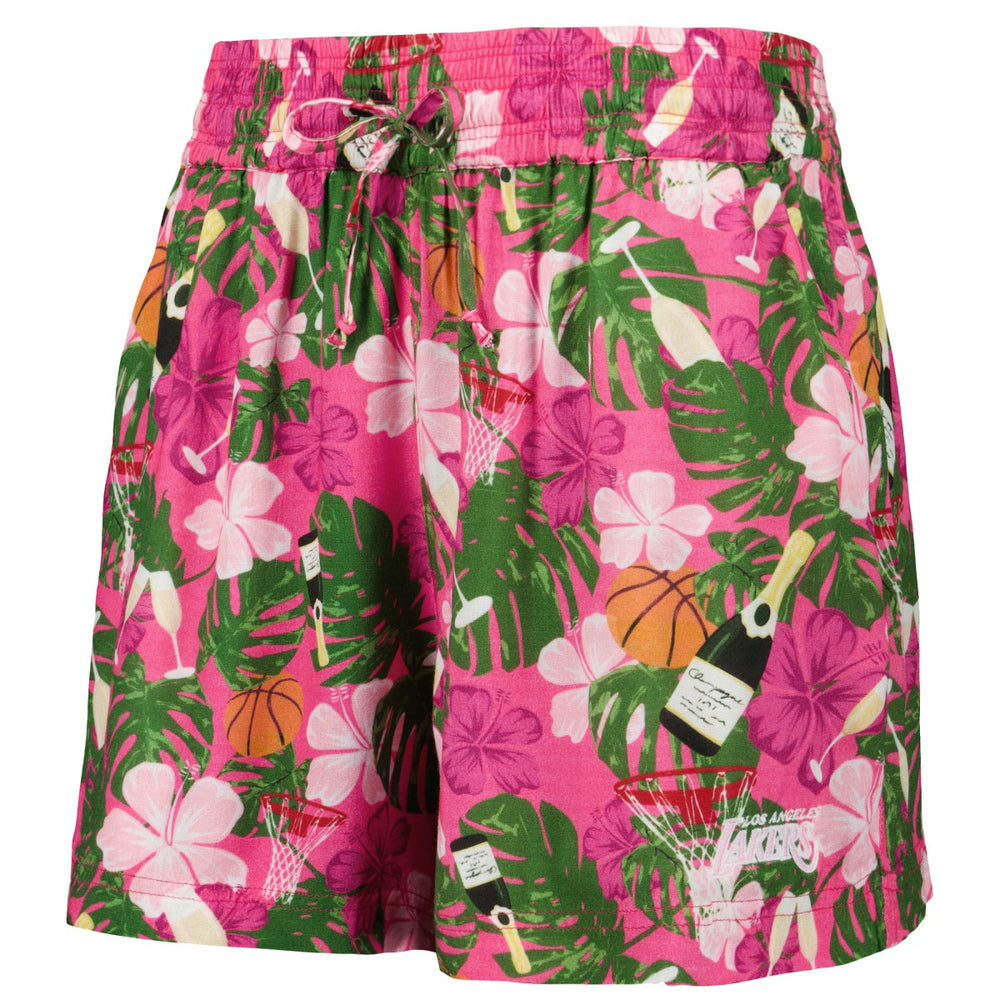 NBA - Los Angeles Lakers Lusso Women's Finley-Frankie Party Top & Shorts Set - Pink