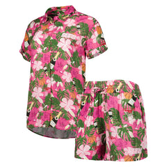 NBA - Phoenix Suns Lusso Women's Finley-Frankie Party Top & Shorts Set - Pink