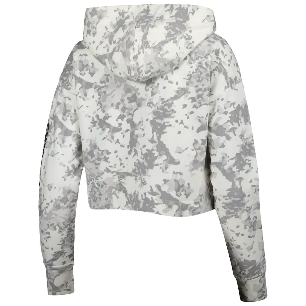 NBA - Chicago Bulls Lusso Women's Maia Tri-Blend Cropped Quarter-Zip Top - Gray/White