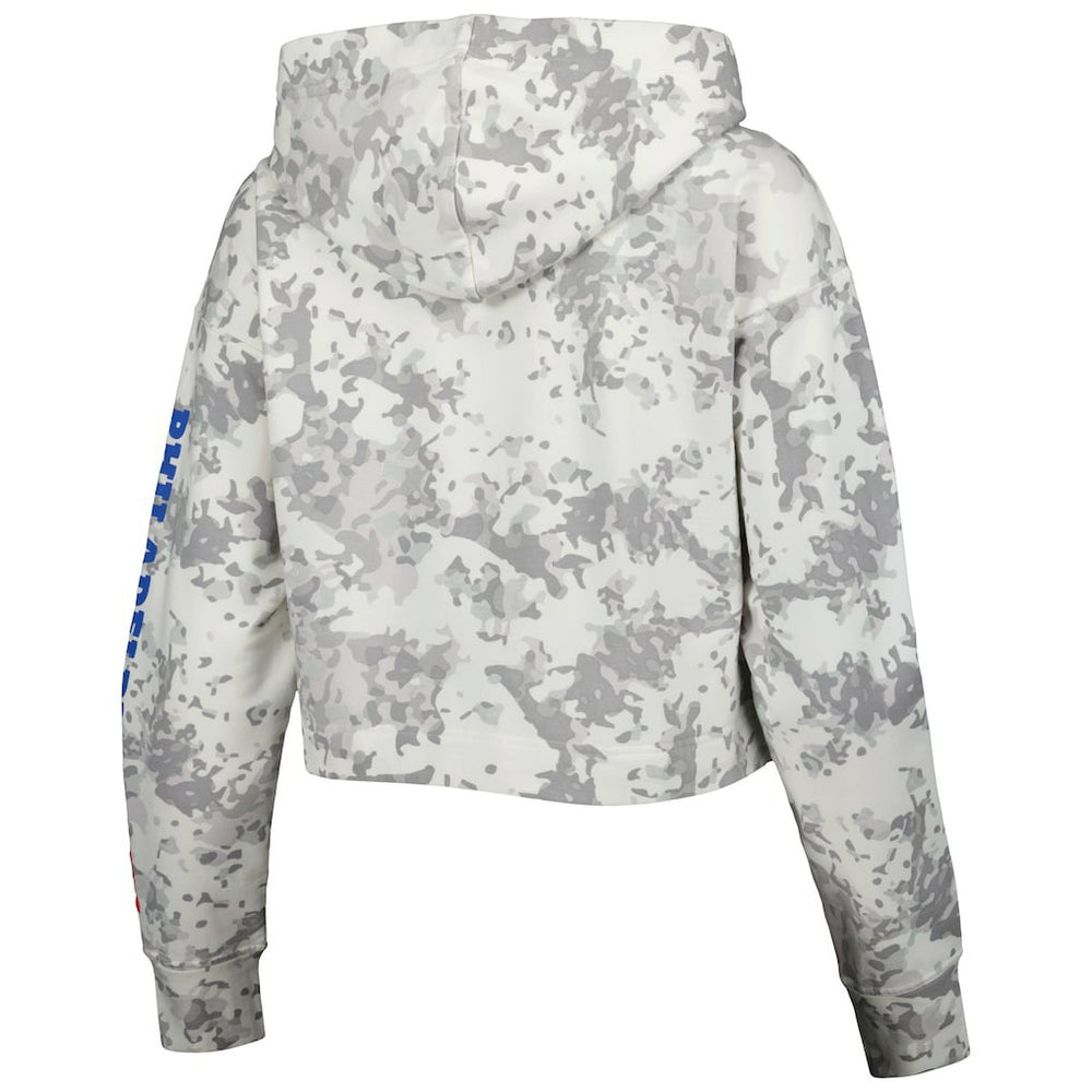 NBA - Philadelphia 76ers Lusso Women's Maia Tri-Blend Cropped Quarter-Zip Top - Gray/White