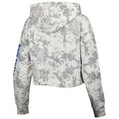NBA - Philadelphia 76ers Lusso Women's Maia Tri-Blend Cropped Quarter-Zip Top - Gray/White