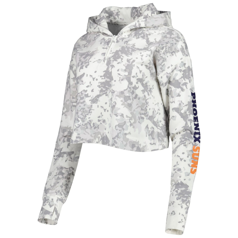 NBA - Phoenix Suns Lusso Women's Maia Tri-Blend Cropped Quarter-Zip Top - Gray/White