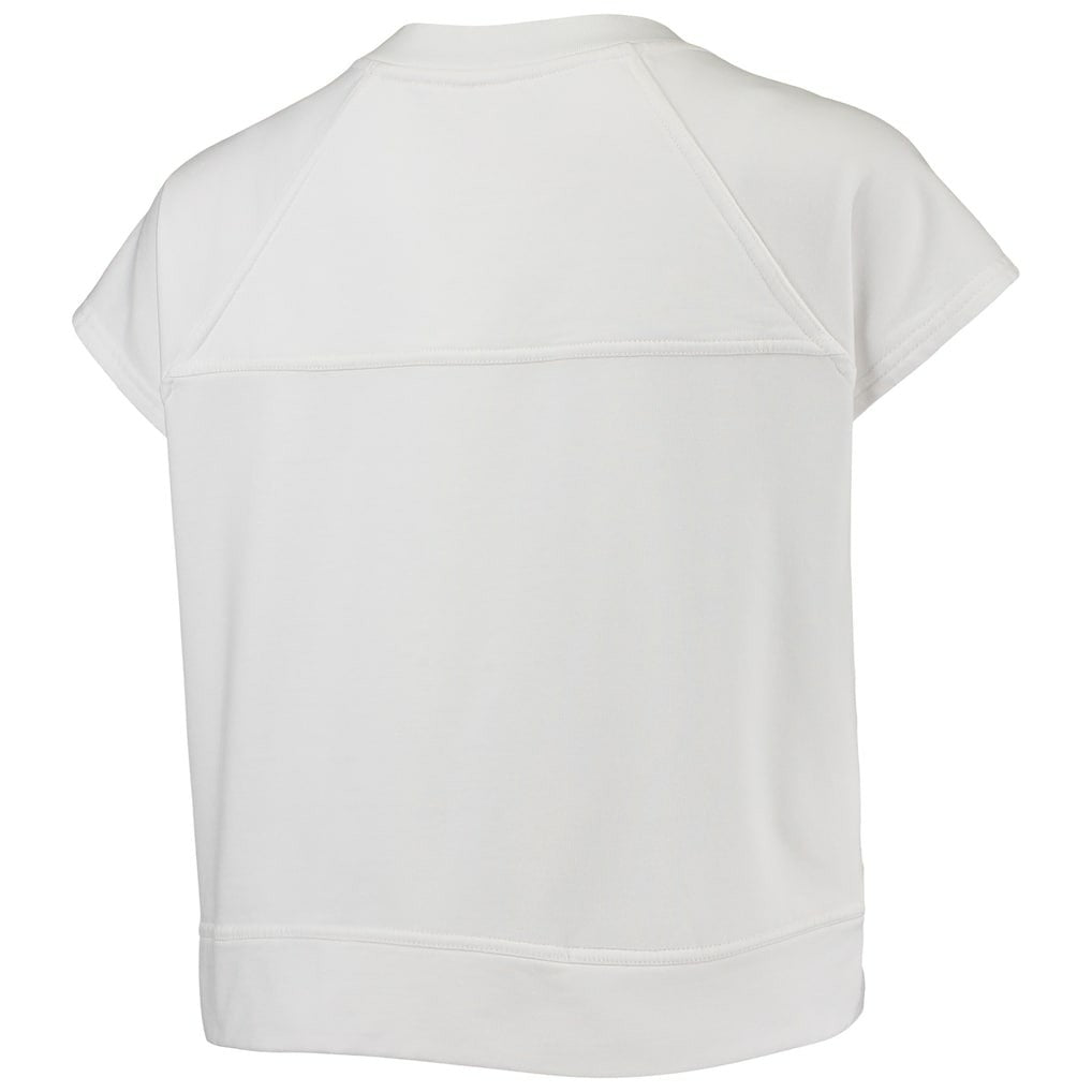 NBA - Brooklyn Nets Lusso Women's Margot Cropped Tri-Blend Cap Sleeve Sweatshirt - White