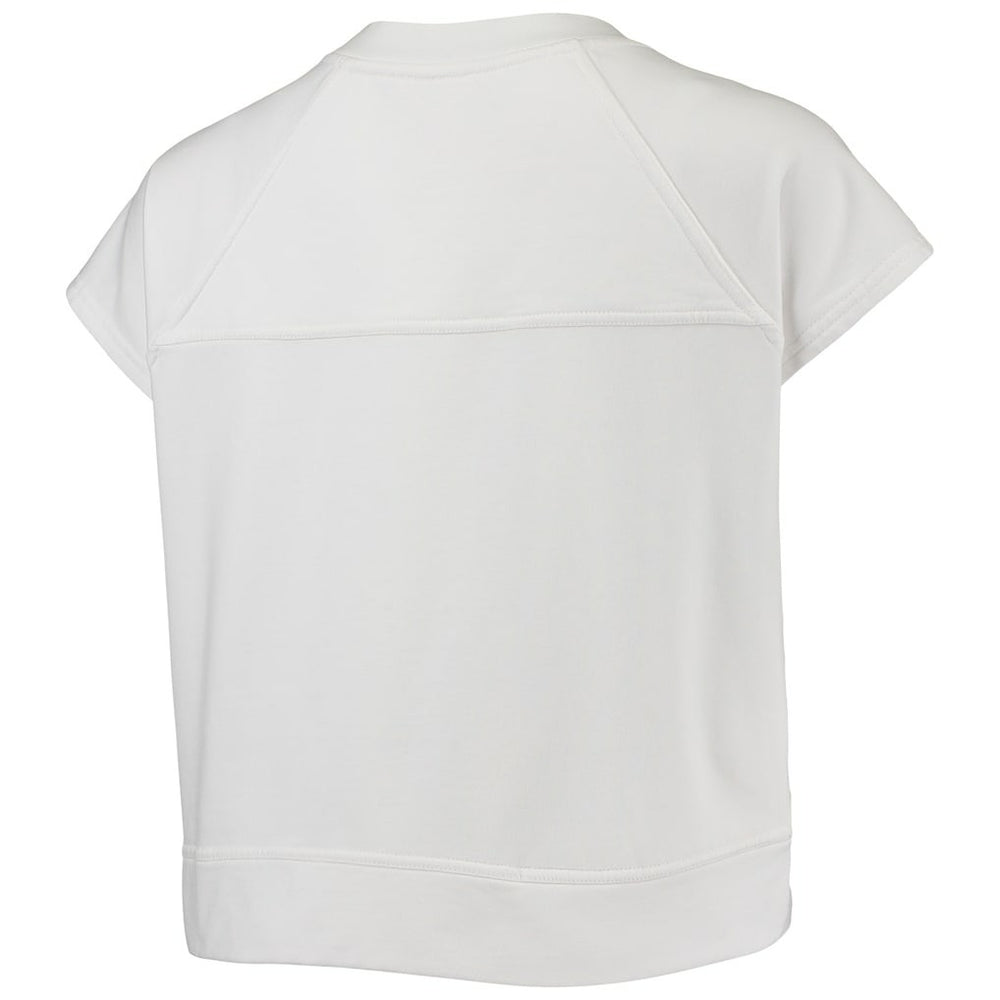 NBA - Brooklyn Nets Lusso Women's Margot Cropped Tri-Blend Cap Sleeve Sweatshirt - White