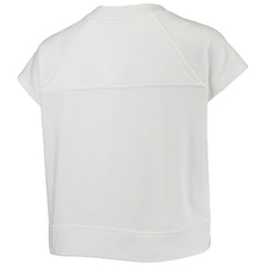 NBA - Brooklyn Nets Lusso Women's Margot Cropped Tri-Blend Cap Sleeve Sweatshirt - White