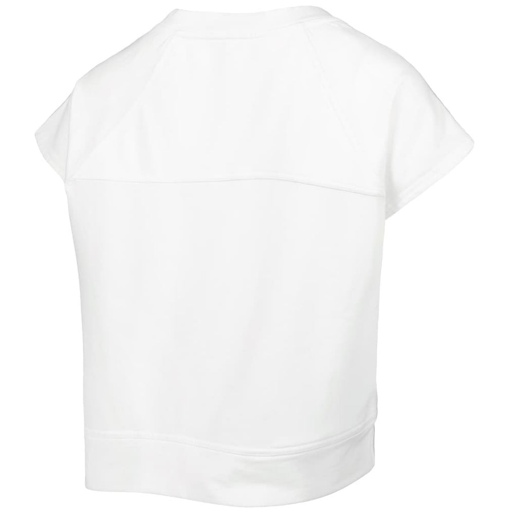 NBA - Golden State Warriors Lusso Women's Margot Cropped Tri-Blend Cap Sleeve Sweatshirt - White