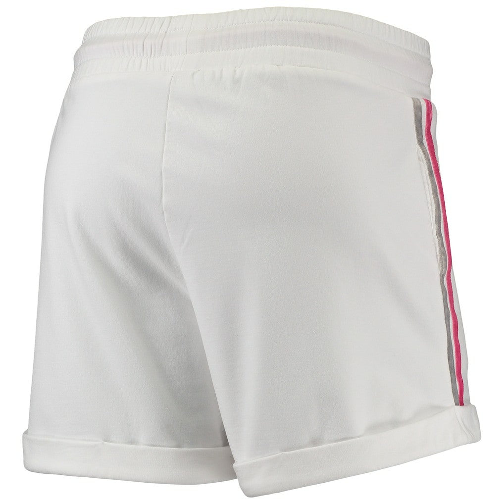 NBA - Brooklyn Nets Lusso Women's Melody Cuffed Tri-Blend Shorts - White/Pink