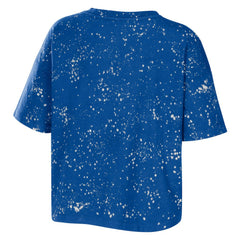 NBA - Philadelphia 76ers WEAR by Erin Andrews Women's Bleach Splatter Notch Neck T-Shirt - Royal
