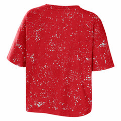 NBA - Toronto Raptors WEAR by Erin Andrews Women's Bleach Splatter Notch Neck T-Shirt - Red