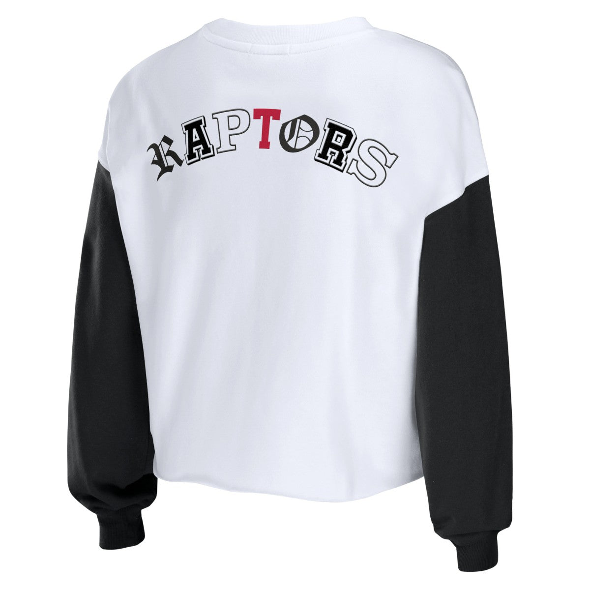 NBA - Toronto Raptors WEAR by Erin Andrews Women's Mixed Letter Cropped Pullover Sweatshirt - Heather Red