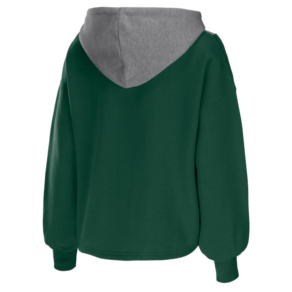 NBA - Milwaukee Bucks WEAR by Erin Andrews Women's Pieced Quarter-Zip Hoodie Jacket - Hunter Green