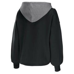NBA - Miami Heat WEAR by Erin Andrews Women's Pieced Quarter-Zip Hoodie Jacket - Black