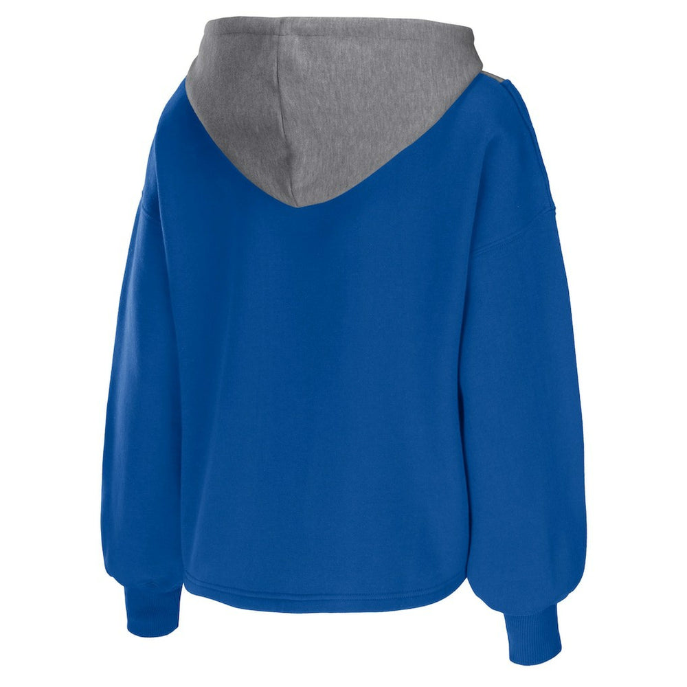 NBA - Philadelphia 76ers WEAR by Erin Andrews Women's Pieced Quarter-Zip Hoodie Jacket - Royal