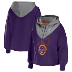NBA - Phoenix Suns WEAR by Erin Andrews Women's Pieced Quarter-Zip Hoodie Jacket - Purple