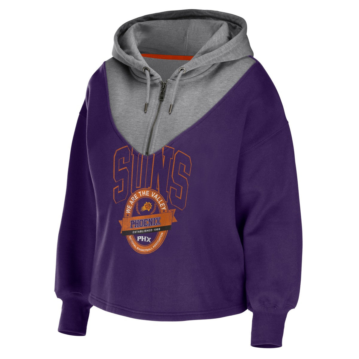 NBA - Phoenix Suns WEAR by Erin Andrews Women's Pieced Quarter-Zip Hoodie Jacket - Purple