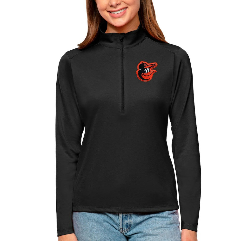 Baltimore Orioles Antigua Women's Tribute Quarter-Zip Pullover Top Sale