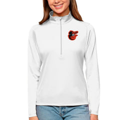 Baltimore Orioles Antigua Women's Tribute Quarter-Zip Pullover Top On Sale