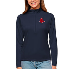 Boston Red Sox Antigua Women's Tribute Quarter-Zip Pullover Top Clearance