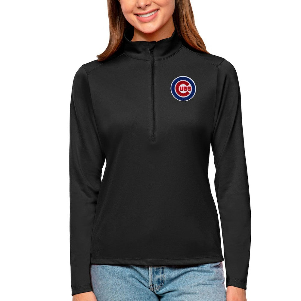Chicago Cubs Antigua Women's Tribute Quarter-Zip Pullover Top discount