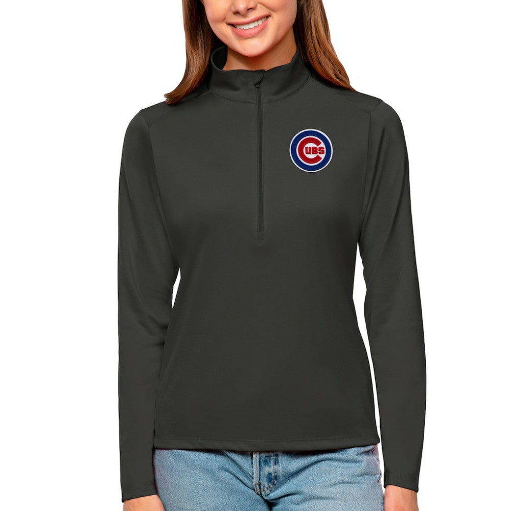Chicago Cubs Antigua Women's Tribute Quarter-Zip Pullover Top Online