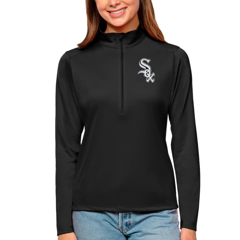 Chicago White Sox Antigua Women's Tribute Quarter-Zip Pullover Top for sale