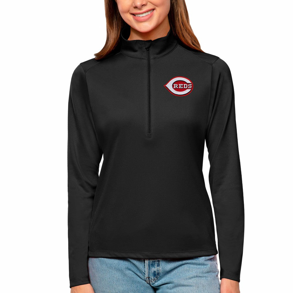 Cincinnati Reds Antigua Women's Tribute Quarter-Zip Pullover Top for sale