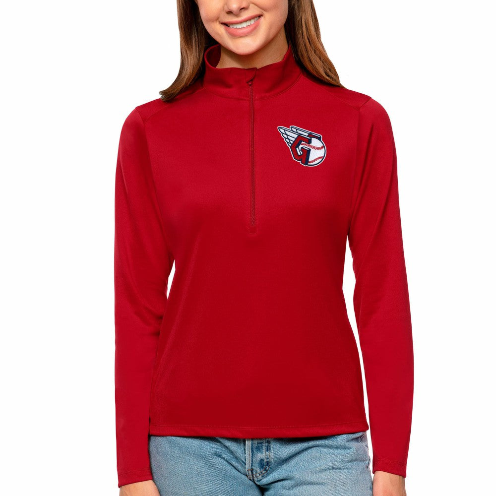 Cleveland Guardians Antigua Women's Tribute Quarter-Zip Pullover Top Near Me