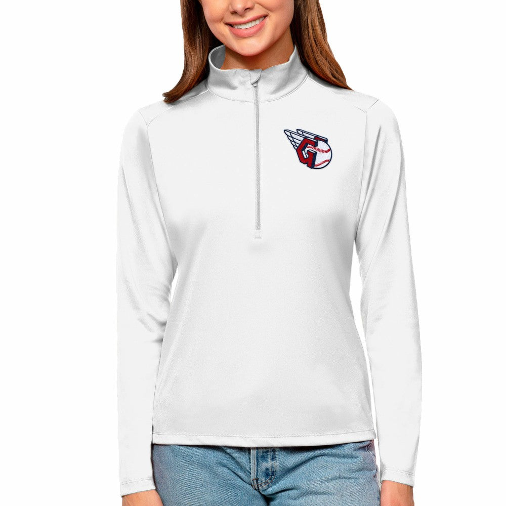 Cleveland Guardians Antigua Women's Tribute Quarter-Zip Pullover Top Online