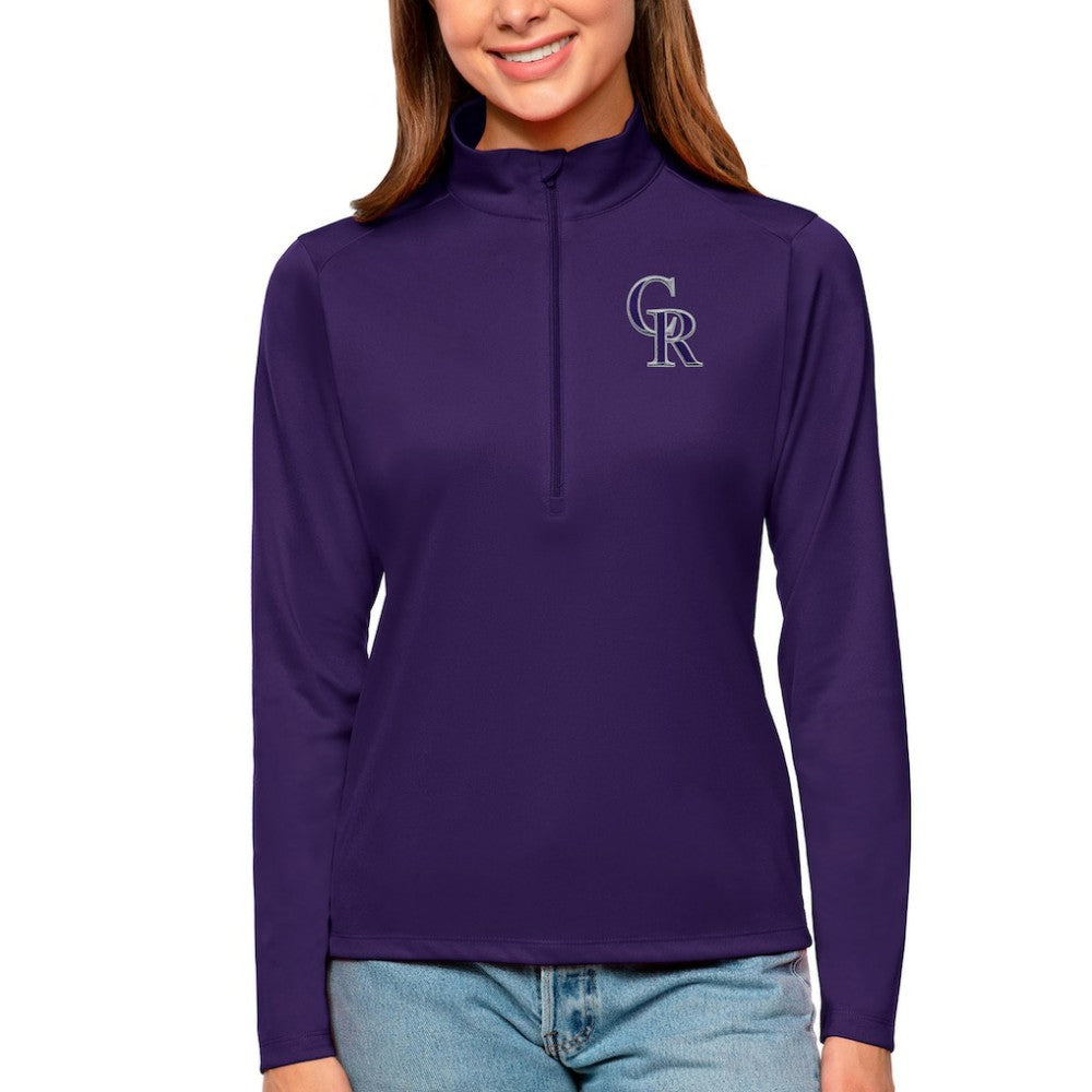 Colorado Rockies Antigua Women's Tribute Quarter-Zip Pullover Top Online