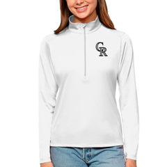 Colorado Rockies Antigua Women's Tribute Quarter-Zip Pullover Top Lifestyle